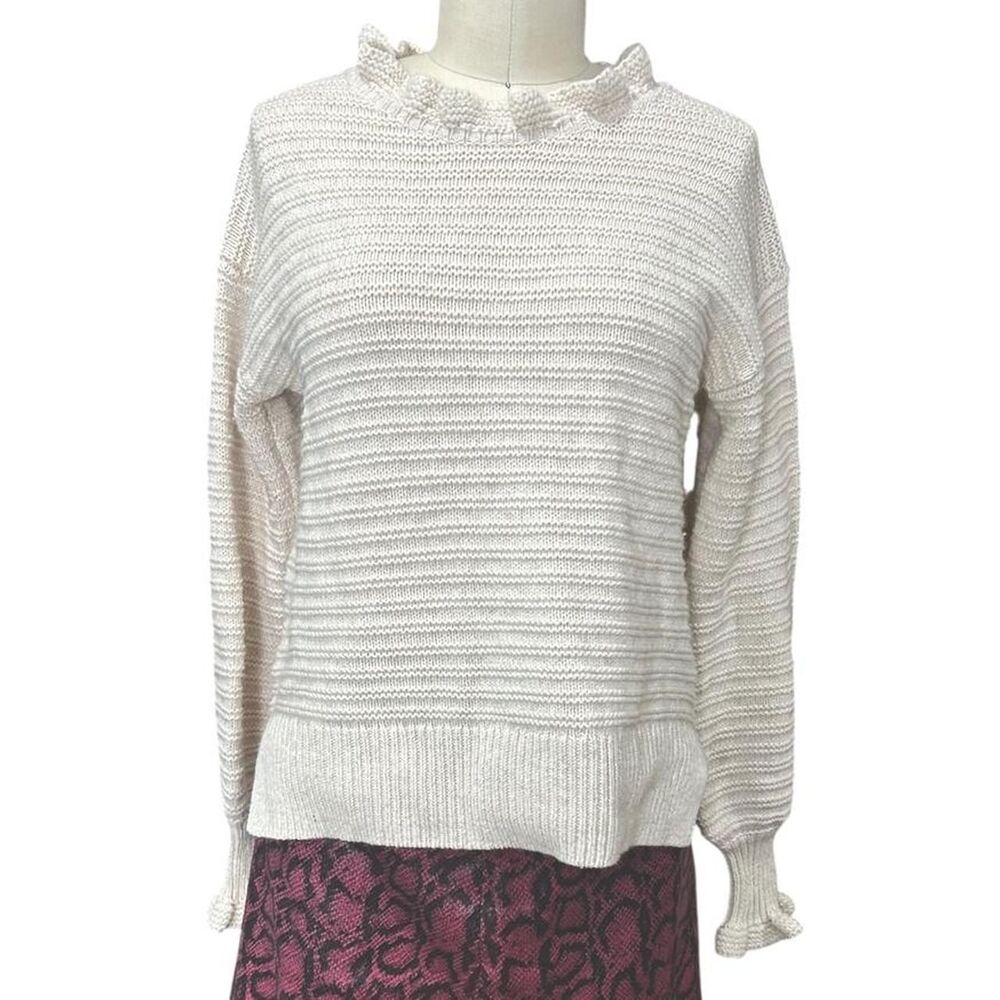 Madewell Women's Cream and White Jumper